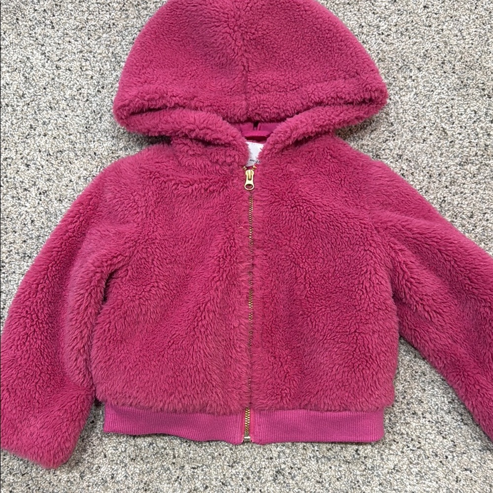 Janie and Jack Fuchsia Plush Hooded Jacket